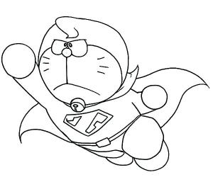 Doraemon boyama sayfası,  coloring page, Süper Doraemon, 