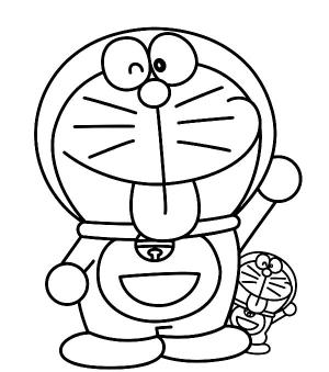 Doraemon boyama sayfası,  coloring page, Büyük Ve Küçük Doraemon, 