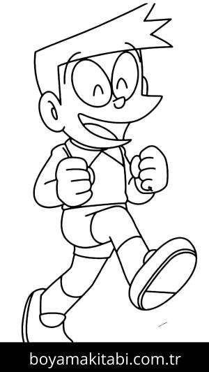 Doraemon boyama sayfası – çizgi film temalı, basit çizim