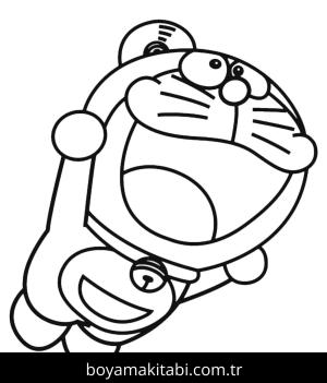 Doraemon boyama sayfası – basit çizim, kolay boyama