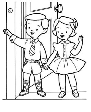 Dostluk boyama sayfası,  coloring page, Basit Dostluk, 