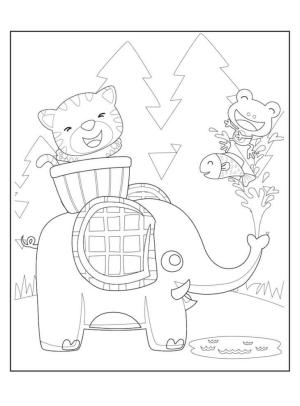 Dostluk boyama sayfası,  coloring page, Bebek Fil ve Arkadaşları, 