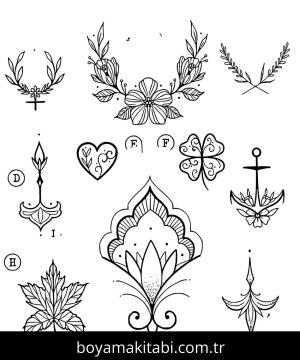 Dövme boyama sayfası – eğitici aktivite, yaratıcılık