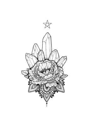 Dövme boyama sayfası, coloring page, Kristal Dövme,