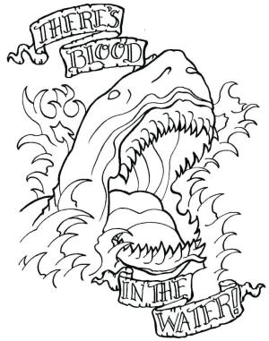 Dövme boyama sayfası, coloring page, Sudaki Kan Dövmesi,