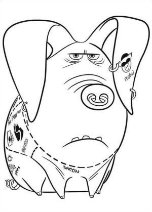 Dövme boyama sayfası,  coloring page, çerçeveli, karakterli, tatlı