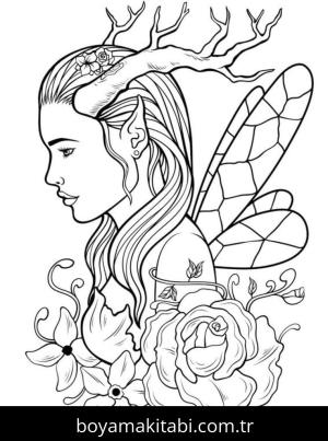 Dövme boyama sayfası – çizgi film temalı, basit çizim