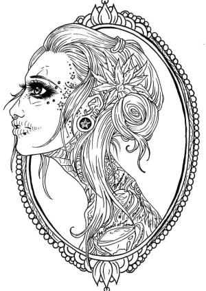 Dövme boyama sayfası, coloring page, Müthiş Kız Dövmesi,
