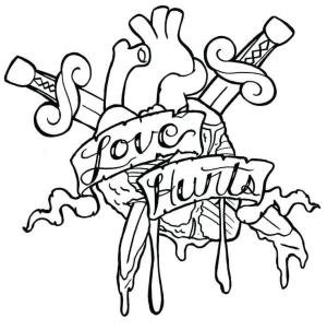 Dövme boyama sayfası, coloring page, Sevimli Dövme,