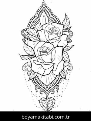 Dövme boyama sayfası – boyama çalışması, yaratıcılığı geliştirir