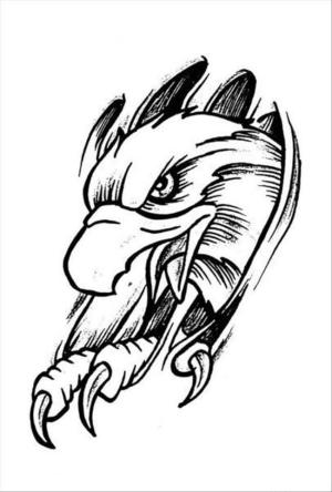 Dövme boyama sayfası, coloring page, Kartal kafa Dövmesi çizimi,