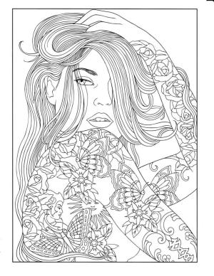 Dövme boyama sayfası,  coloring page, masalsı, çizgi, popüler