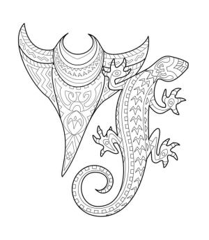 Dövme boyama sayfası, coloring page, İki Sürüngen Dövmesi,