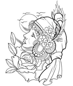 Dövme boyama sayfası,  coloring page, renkli, karikatür, şekilli
