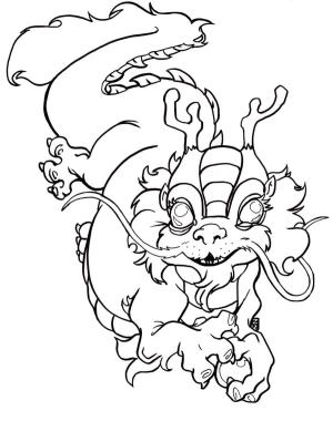 Dövme boyama sayfası, coloring page, Ejderha Dövmesi,