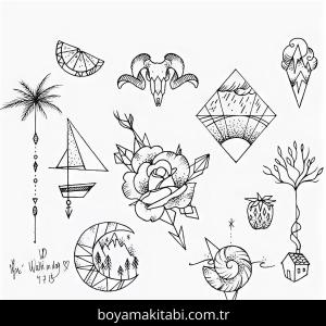 Dövme boyama sayfası – kolay boyama, eğitici aktivite