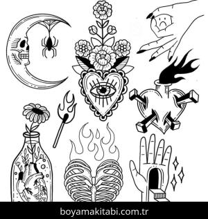 Dövme boyama sayfası – ücretsiz yazdır, boyama etkinliği