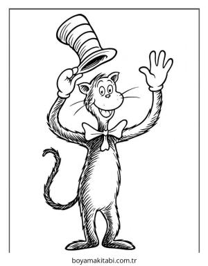 Dr Seuss boyama sayfası – basit çizim, kolay boyama