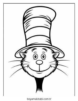 Dr Seuss boyama sayfası – PDF indir, sevimli karakter