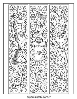 Dr Seuss boyama sayfası – okul öncesi, evde etkinlik