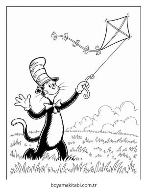 Dr Seuss boyama sayfası – çocuklar için, çizgi film temalı