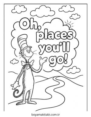 Dr Seuss boyama sayfası – okul öncesi, evde etkinlik