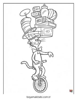 Dr Seuss boyama sayfası – eğlenceli etkinlik, el becerilerini geliştirir