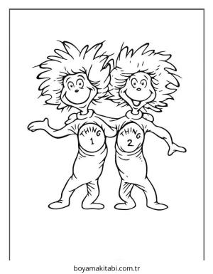 Dr Seuss boyama sayfası – keyifli zaman, renkli çizimler