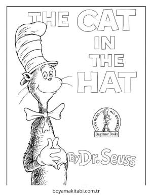 Dr Seuss boyama sayfası – basit çizim, kolay boyama