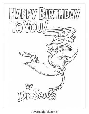 Dr Seuss boyama sayfası – evde etkinlik, ücretsiz yazdır