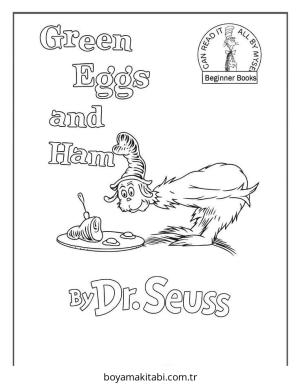 Dr Seuss boyama sayfası – sanatsal çalışma, çocuklar için