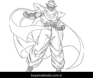 Dragon Ball Z boyama sayfası – çizgi film temalı, basit çizim