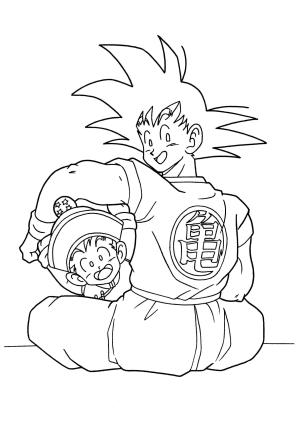 Dragon Ball Z boyama sayfası, Dragon Ball Z coloring page, Goku Ve gohan, 