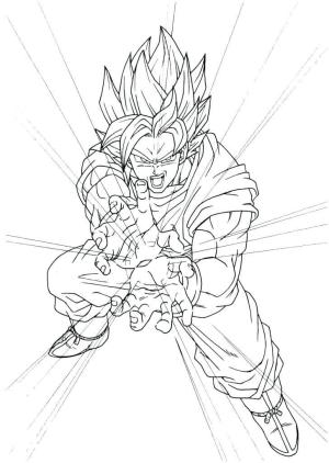 Dragon Ball Z boyama sayfası, Dragon Ball Z coloring page, Kame Hame Ha Ile Goku, 