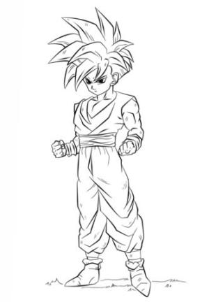 Dragon Ball Z boyama sayfası, Dragon Ball Z coloring page, Dragon Ball Z’de Gohan, 