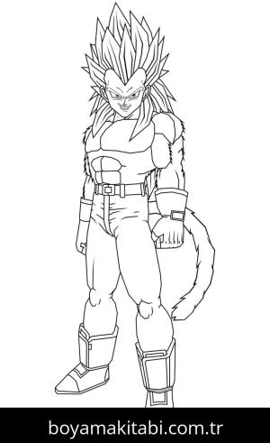 Dragon Ball Z boyama sayfası – sevimli karakter, sanatsal çalışma