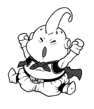 Dragon Ball Z boyama sayfası, Dragon Ball Z coloring page, Chibi Majin Buu, 