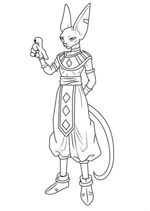 Dragon Ball Z boyama sayfası, Dragon Ball Z coloring page, Yıkım Tanrısı Beerus, 