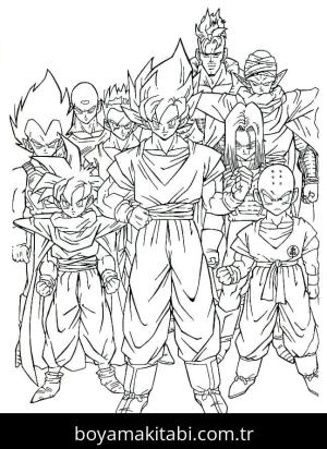 Dragon Ball Z boyama sayfası – keyifli zaman, renkli çizimler