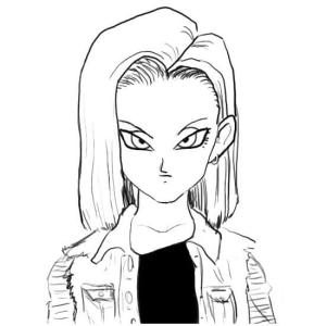 Dragon Ball Z boyama sayfası, Dragon Ball Z coloring page, Android 18, 