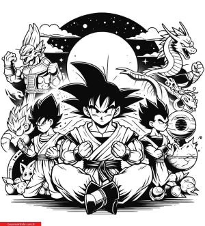 Dragon Ball Z boyama sayfası, Dragon Ball Z coloring page, , 