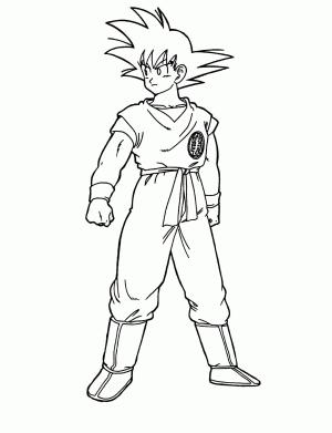 Dragon Ball Z boyama sayfası, Dragon Ball Z coloring page, Goku Normal, 