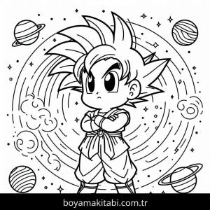 Dragon Ball boyama sayfası – çocuklar için, çizgi film temalı