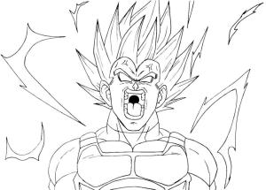 Dragon Ball boyama sayfası,  coloring page, Öfkeli Vegeta, 