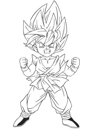 Dragon Ball boyama sayfası,  coloring page, Çocuk Goku, 