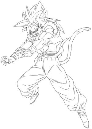 Dragon Ball boyama sayfası,  coloring page, SSJ4 Gogeta Saldırısı, 