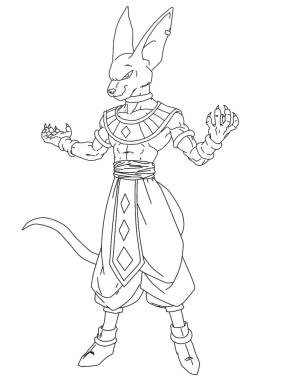 Dragon Ball boyama sayfası,  coloring page, Dragon Ball Super’dan Beerus’u çizin, 