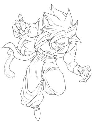 Dragon Ball boyama sayfası,  coloring page, Kızgın SSJ4 Gogeta, 