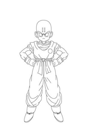 Dragon Ball boyama sayfası,  coloring page, Kızgın Krilin, 