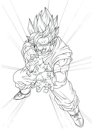 Dragon Ball boyama sayfası,  coloring page, Kamehameha Ile Goku, 